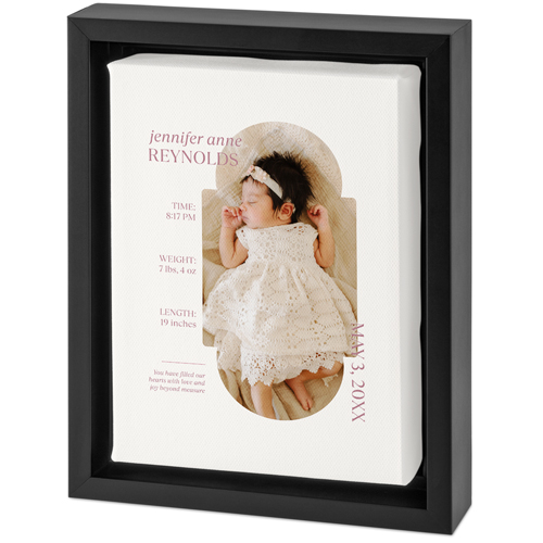 Family Infographic Tabletop Framed Canvas Print, 5x7, Black, Tabletop Framed Canvas Prints, White