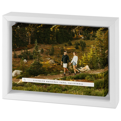 Travel Banner Tabletop Framed Canvas Print, 5x7, White, Tabletop Framed Canvas Prints, Black