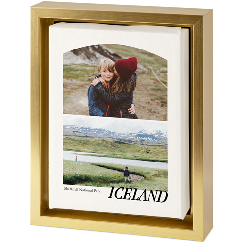 Travel Arch Collage Tabletop Framed Canvas Print, 5x7, Gold, Tabletop Framed Canvas Prints, White