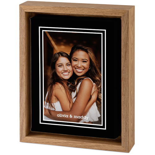 Double Border Tabletop Framed Canvas Print, 5x7, Natural, Tabletop Framed Canvas Prints, Black