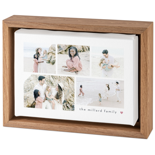 Modern Heart Collage Tabletop Framed Canvas Print, 5x7, Natural, Tabletop Framed Canvas Prints, White