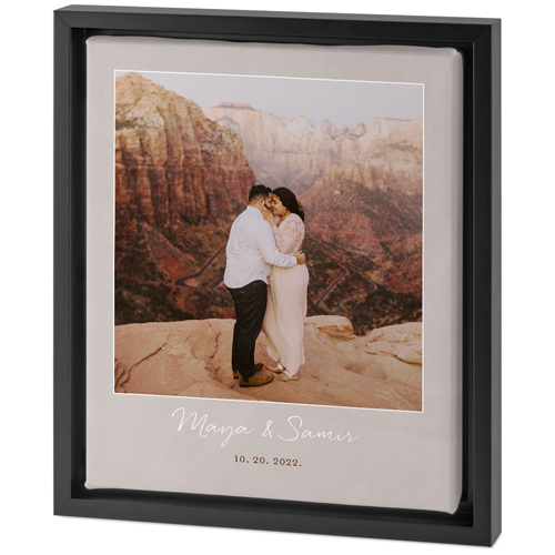 Asymmetrical Frame Tabletop Framed Canvas Print, 8x10, Black, Tabletop Framed Canvas Prints, Beige