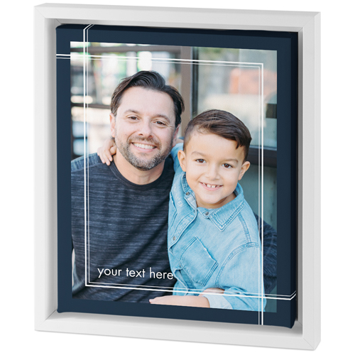 Linear Border Tabletop Framed Canvas Print, 8x10, White, Tabletop Framed Canvas Prints, Black