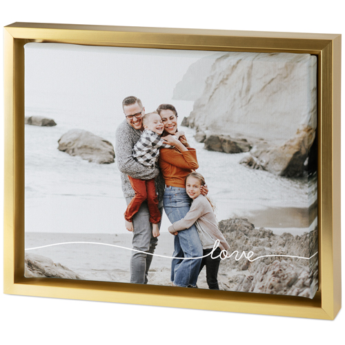 Love Doodle Tabletop Framed Canvas Print, 8x10, Gold, Tabletop Framed Canvas Prints, White, white