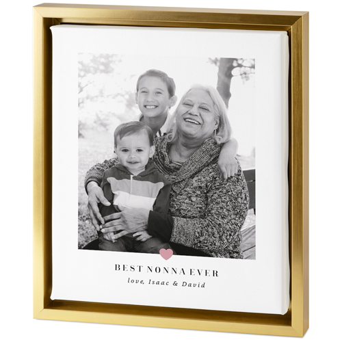 My Heart Tabletop Framed Canvas Print, 8x10, Gold, Tabletop Framed Canvas Prints, White
