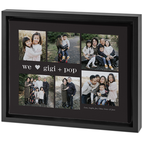 We Heart Modern Collage Tabletop Framed Canvas Print, 8x10, Black, Tabletop Framed Canvas Prints, Gray