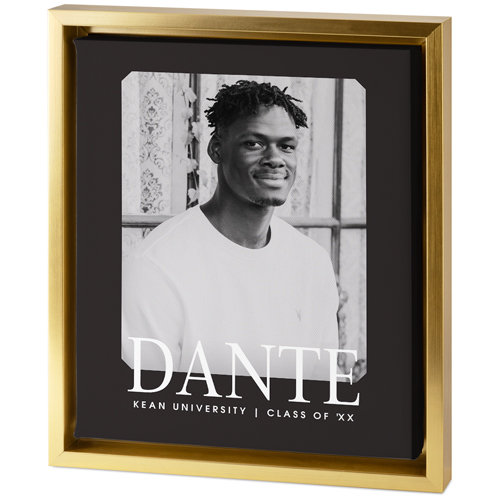 Dark Neutral Grad Tabletop Framed Canvas Print, 8x10, Gold, Tabletop Framed Canvas Prints, Gray, charcoal