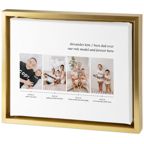 Timeline of Life Tabletop Framed Canvas Print, 8x10, Gold, Tabletop Framed Canvas Prints, White