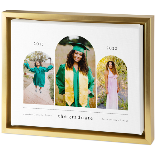 Timeline Arches Tabletop Framed Canvas Print, 8x10, Gold, Tabletop Framed Canvas Prints, White, white