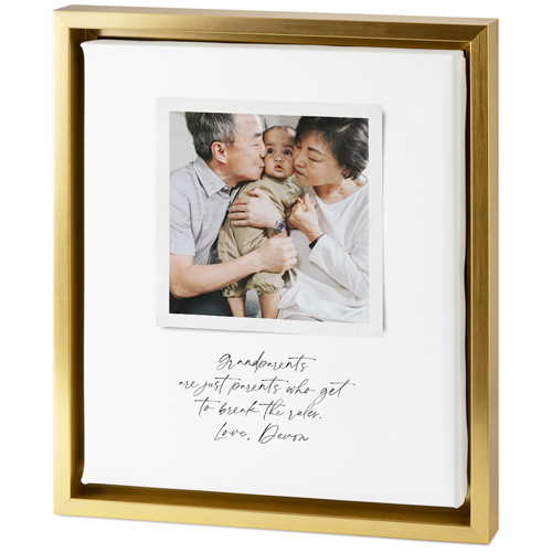Sentimental Note Tabletop Framed Canvas Print, 8x10, Gold, Tabletop Framed Canvas Prints, White, white
