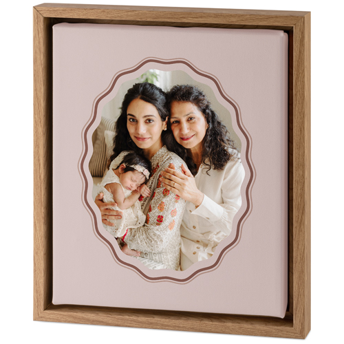 Rippled Border Tabletop Framed Canvas Print, 8x10, Natural, Tabletop Framed Canvas Prints, Brown, sap