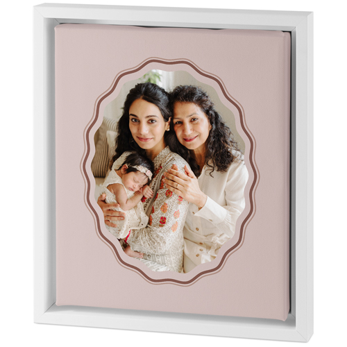 Rippled Border Tabletop Framed Canvas Print, 8x10, White, Tabletop Framed Canvas Prints, Brown, sap