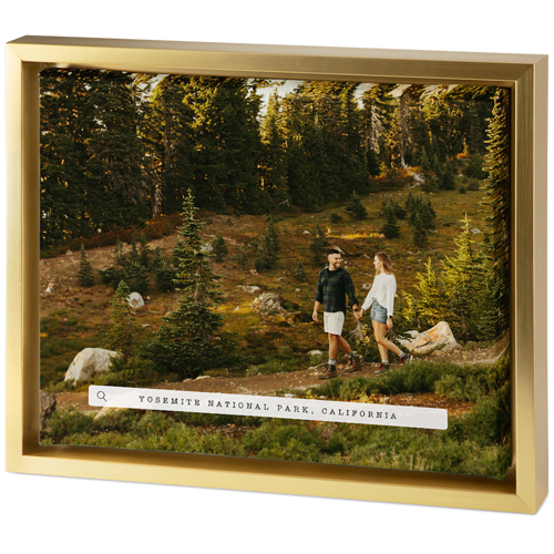 Travel Banner Tabletop Framed Canvas Print, 8x10, Gold, Tabletop Framed Canvas Prints, Black, black