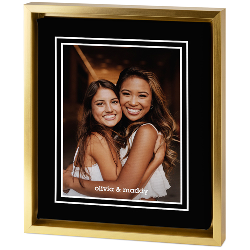 Double Border Tabletop Framed Canvas Print, 8x10, Gold, Tabletop Framed Canvas Prints, Black, black