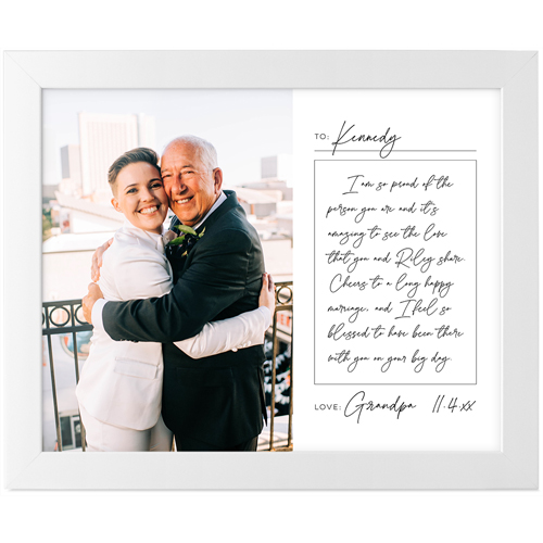 Handwritten Letter Tabletop Framed Prints, White, None, 8x10, White, white