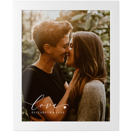 Love Script Portrait Tabletop Framed Prints, White, None, 8x10, White