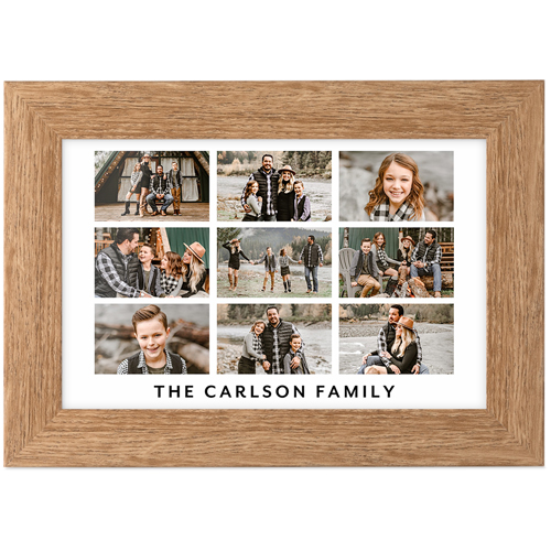 Grid Gallery of Nine Tabletop Framed Prints, Natural, None, 4x6, Multicolor, multi