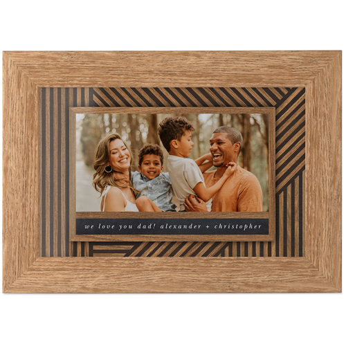 Crosshatch Wood Tabletop Framed Prints, Natural, None, 4x6, Brown