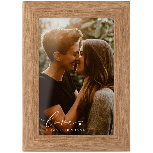 Love Script Portrait Tabletop Framed Prints, Natural, None, 4x6, White