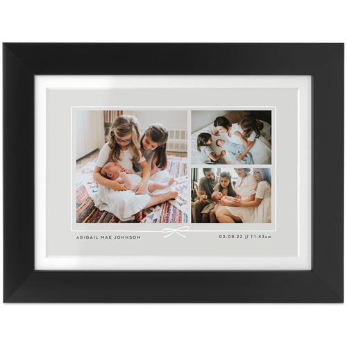 Bow Border Collage Tabletop Framed Prints, Black, White, 4x6, Gray