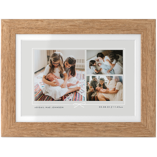 Bow Border Collage Tabletop Framed Prints, Natural, White, 4x6, Gray