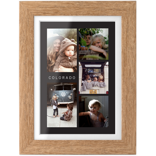 Minimalist Gallery of Five Tabletop Framed Prints, Natural, White, 4x6, Multicolor, multi