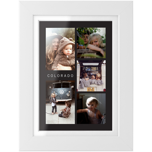 Minimalist Gallery of Five Tabletop Framed Prints, White, White, 4x6, Multicolor