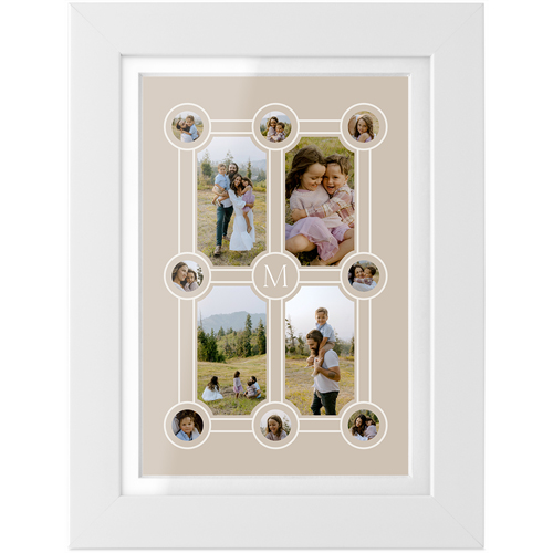 Vintage FamilyTree Tabletop Framed Prints, White, White, 4x6, Beige