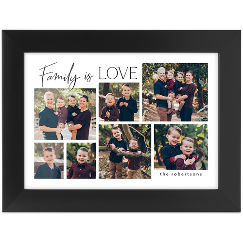 Family Is Love Script Tabletop Framed Prints, Black, None, 5x7, Black
