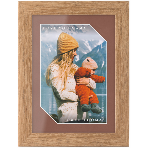 Modern Shape Frame Tabletop Framed Prints, Natural, None, 5x7, Brown