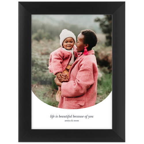 Curved Frame Tabletop Framed Prints, Black, None, 5x7, White
