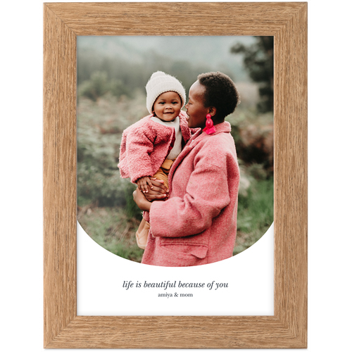 Curved Frame Tabletop Framed Prints, Natural, None, 5x7, White, white