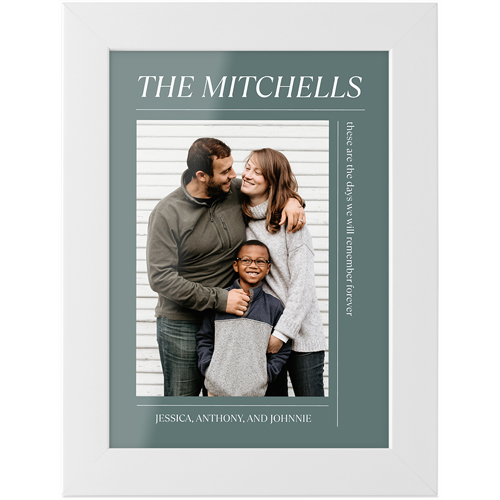 Editorial Snapshot Tabletop Framed Prints, White, None, 5x7, Blue, cedar