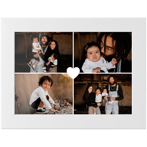 Heart Grid Tabletop Framed Prints, White, None, 5x7, White, white