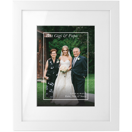 Text Overlay Border Tabletop Framed Prints, White, White, 5x7, White, white