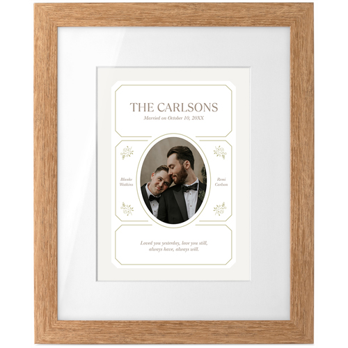 Vintage Stationery Frame Tabletop Framed Prints, Natural, White, 5x7, White, white