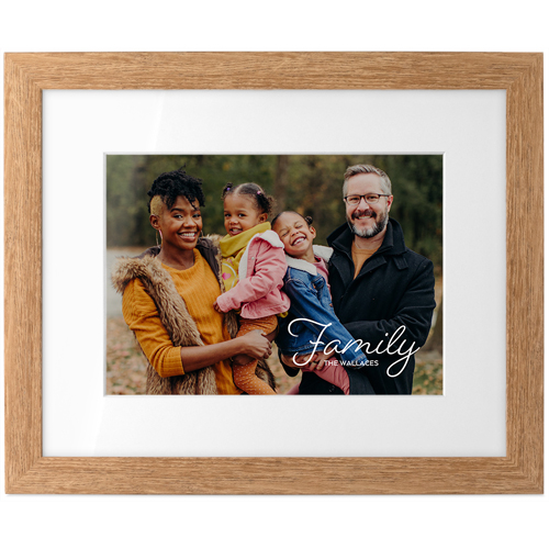Family Script Tabletop Framed Prints, Natural, White, 5x7, White, white