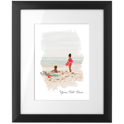 Brushstrokes Tabletop Framed Prints, Black, White, 5x7, White, white