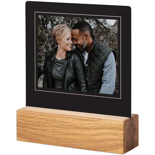 Neutral Border Tabletop Metal Prints, 5x5, Natural, Gray