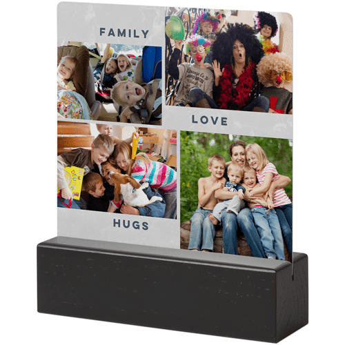 Sentiment Gallery Of Four Tabletop Metal Prints, 5x5, Black, Multicolor