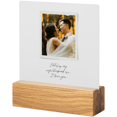 Sentimental Note Tabletop Metal Prints, 5x5, Natural, White