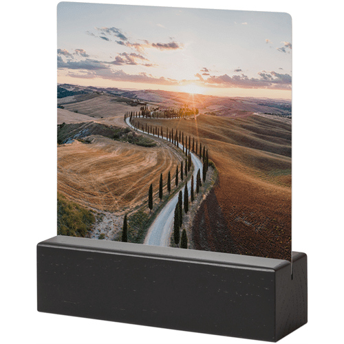 Vineyard Pathway Tabletop Metal Prints, 5x5, Black, Multicolor