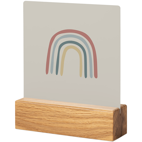 Rainbow Drawing Tabletop Metal Prints, 5x5, Natural, Multicolor