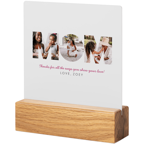 Mom Tabletop Metal Prints, 5x5, Natural, White, white