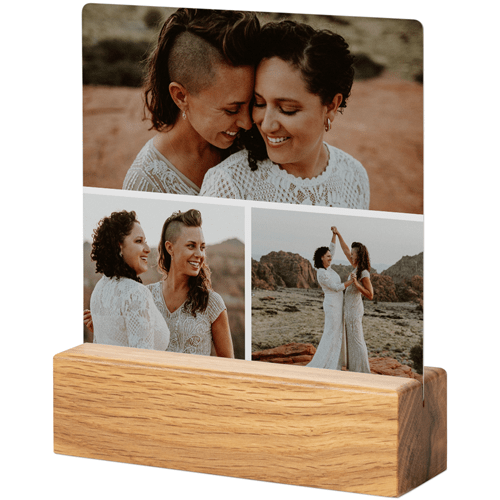 Gallery of Three Tabletop Metal Prints, 5x5, Natural, Multicolor