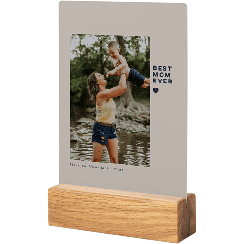 Asymmetrical Mom Frame Tabletop Metal Prints, 5x7, Natural, Beige