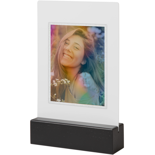 Rainbow Aura Frame Tabletop Metal Prints, 5x7, Black, White