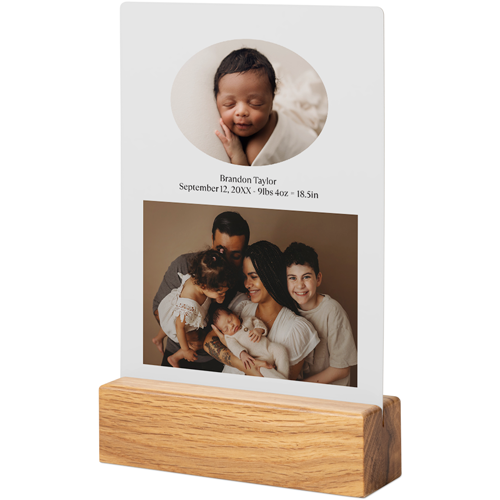 Stacked Oval Vignette Tabletop Metal Prints, 5x7, Natural, White