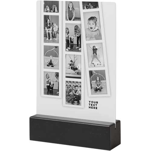Modern Filmstrip Collage Tabletop Metal Prints, 5x7, Black, White