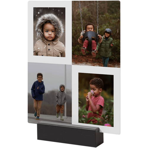 Minimal Gallery of Four Portrait Tabletop Metal Prints, 8x10, Black, Multicolor